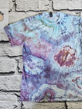 Tie-Dye Adult Tee in Pastel Purple & Blue